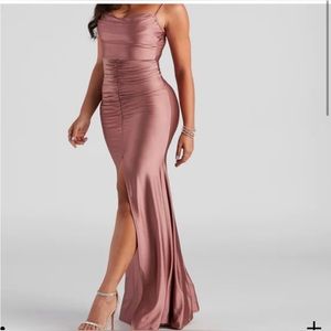 Dusty pink prom dress